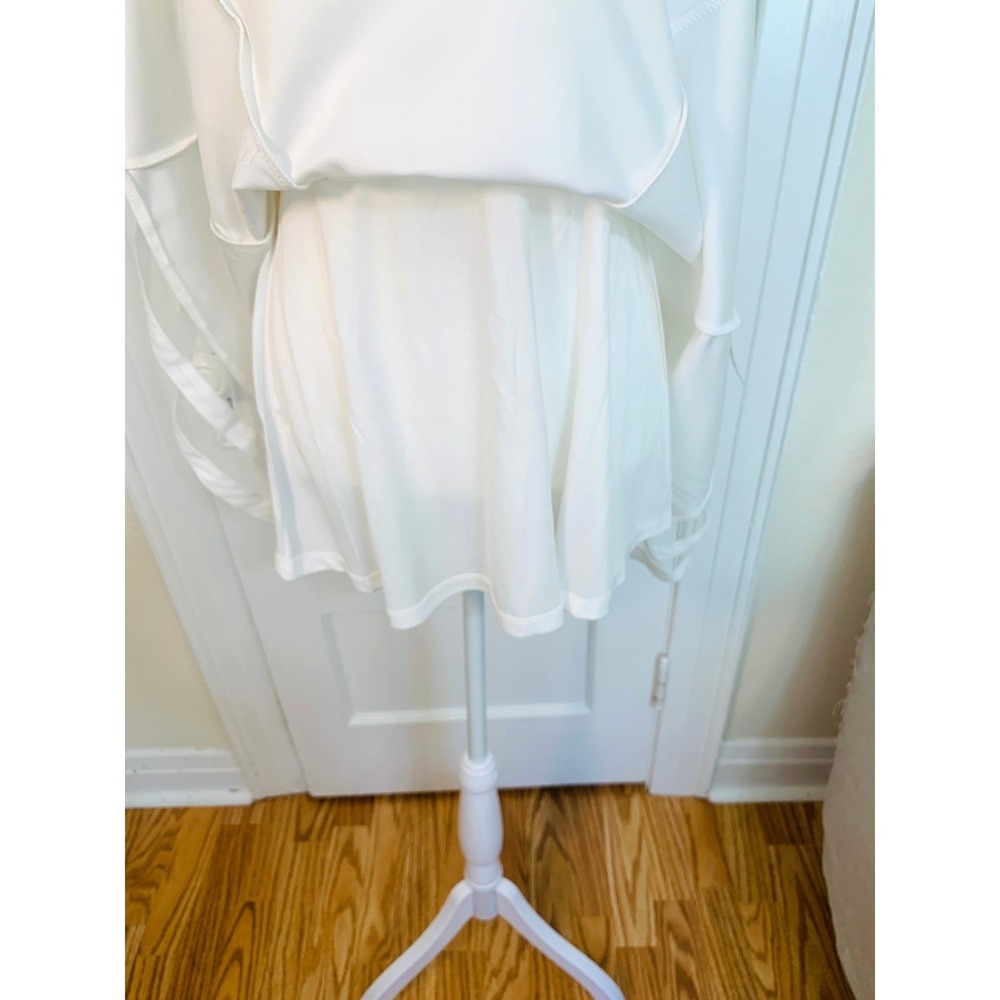 Calvin Klein Fit and Flare Sleeveless White Dress Mesh Bachelorette / Size 10-12 - Picture 15 of 16